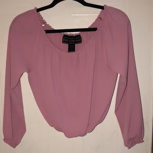 Pink Long sleeve crop top